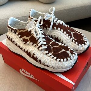 Nike Air Footscape Woven “Cow Print” || women 8.5 || Brand New